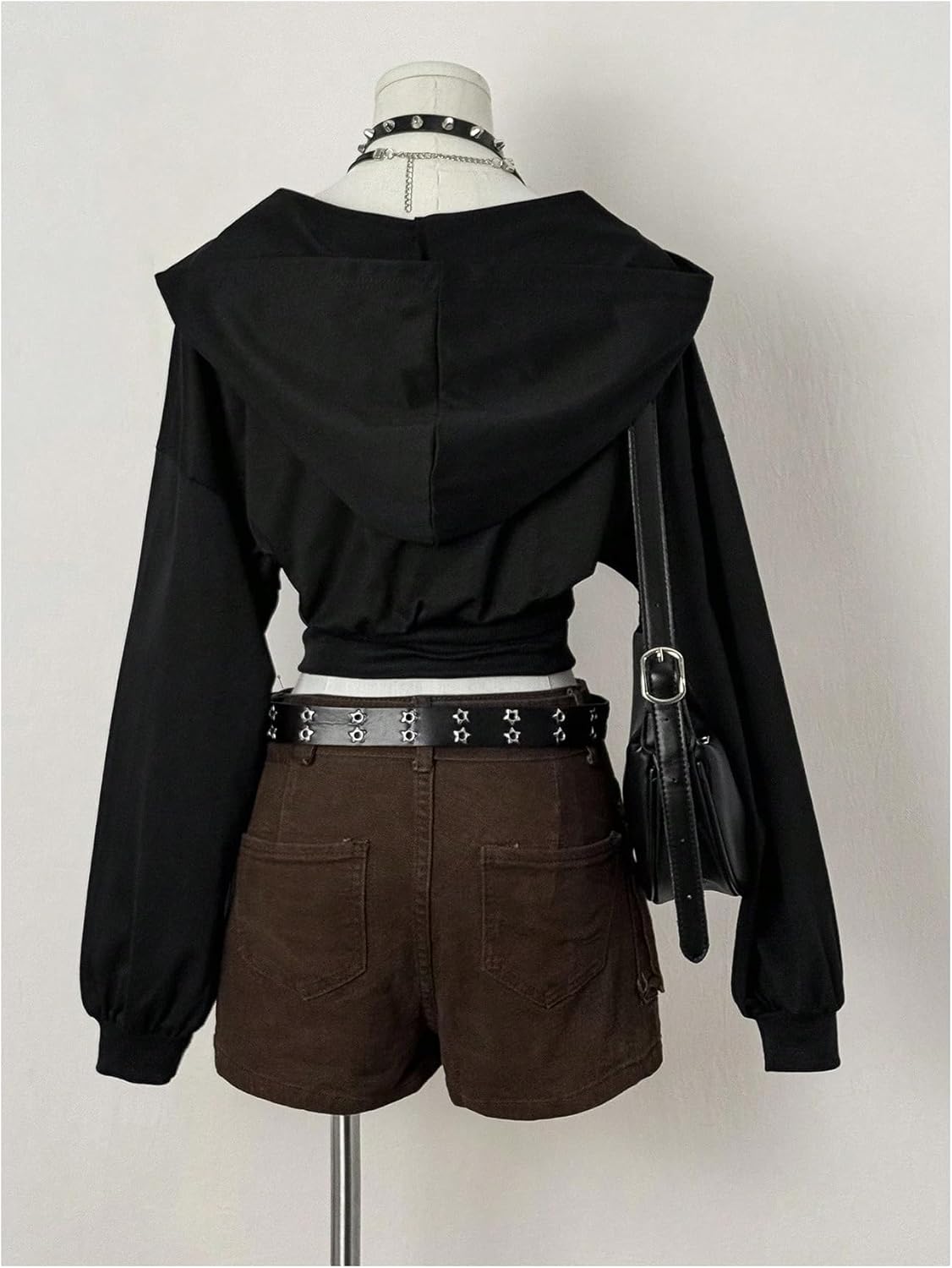 SOLY HUX Women's Long Sleeve Hoodie V Neck Hooded Cropped Sweatshirt Pullover Tops - Image 2