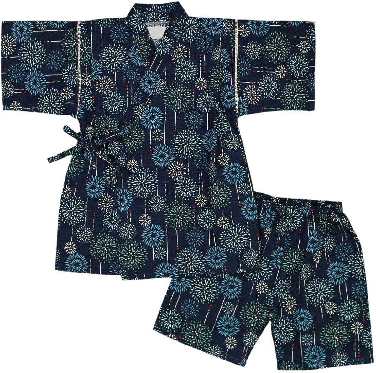 甚平 キッズ 男の子 綿100 おしゃれ 可愛い 上下セット 日本製生地 祭り 花火 暑