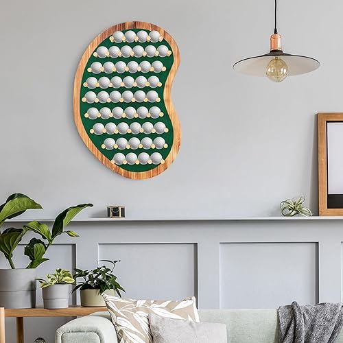 Miniatura 7 de Estuche para gabinete de exhibición de 40 pelotas de golf, regalos de golf de montaje en pared para entusiastas - Forma verde de putting única