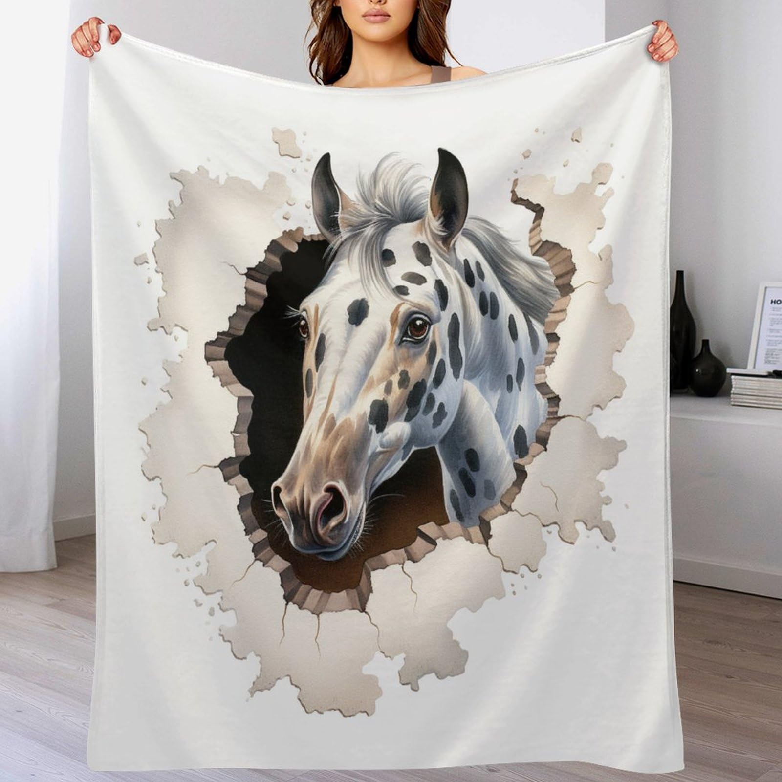 Manta de caballo de franela 150x200 cm mullida para cama