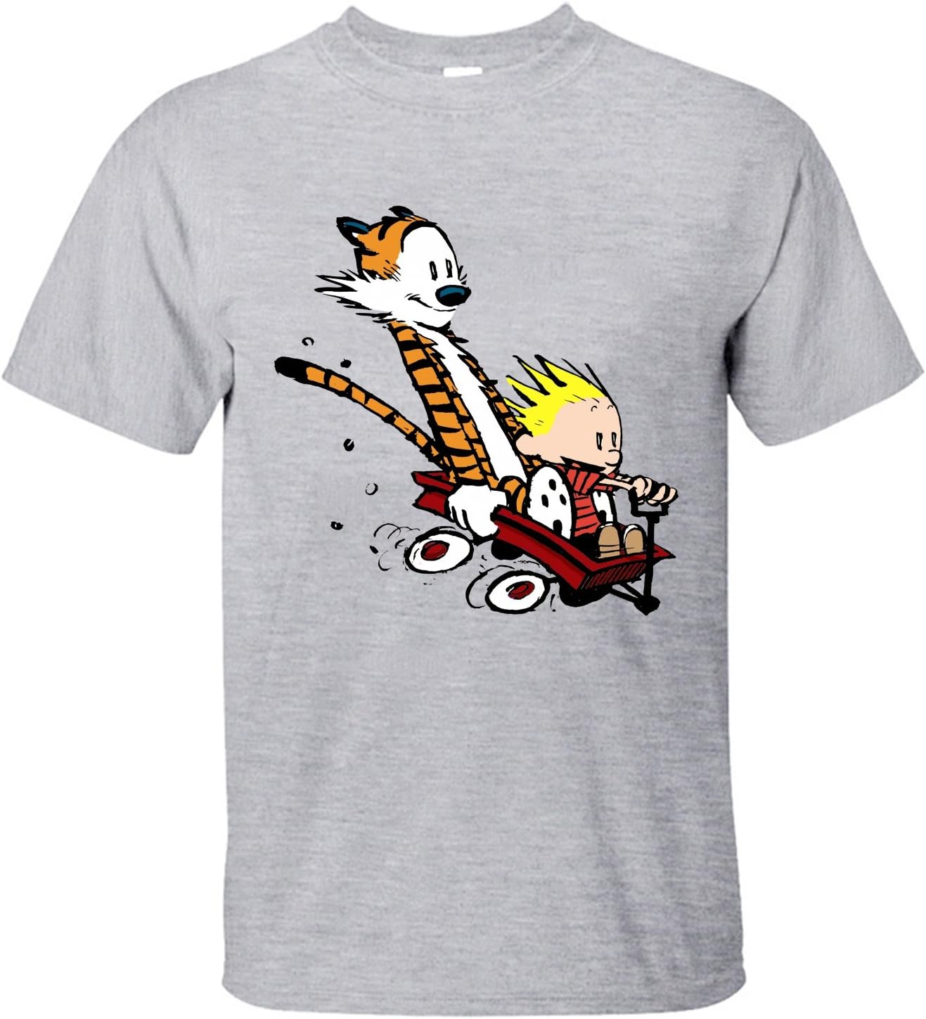 SHINE Calvin And Hobbes Men's T Shirt Short Sleeves grey XL