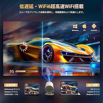 ゴールド コンパクトプロジェクター 本体 Amazon | YOWHICK プロジェクター 家庭用【Android TV搭載・APP利用