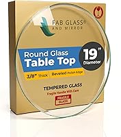 Vista 50 de Fab Glass - Mesa redonda de cristal de 48 in, grosor de 3/4 in, cristal pulido plano templado, Vidrio, Transparente