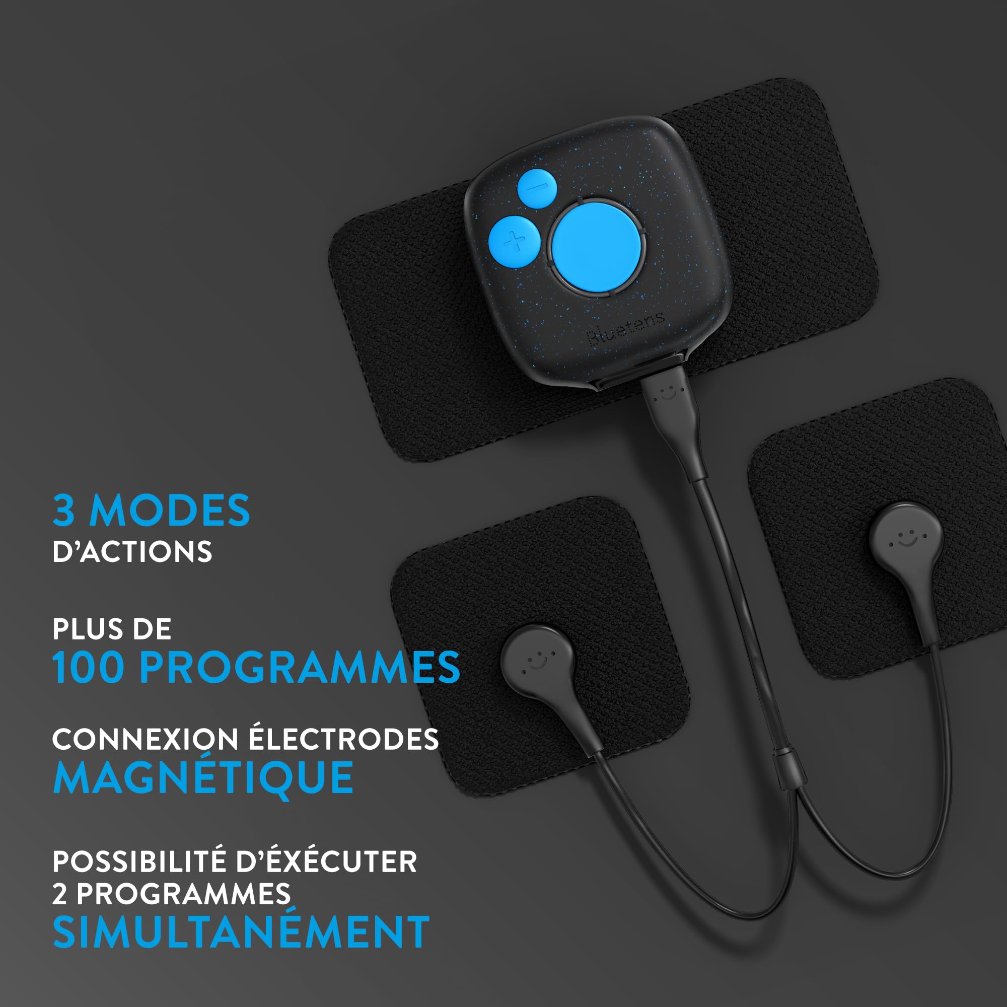 Bluetens Duo Sport 2 Electrostimulateur EMS Connecté sans Fil, Appareil Electrostimulation Musculaire et Anti Douleur, Renforcement Musculaire, Relaxation, Récupération par Electro-Stimulation