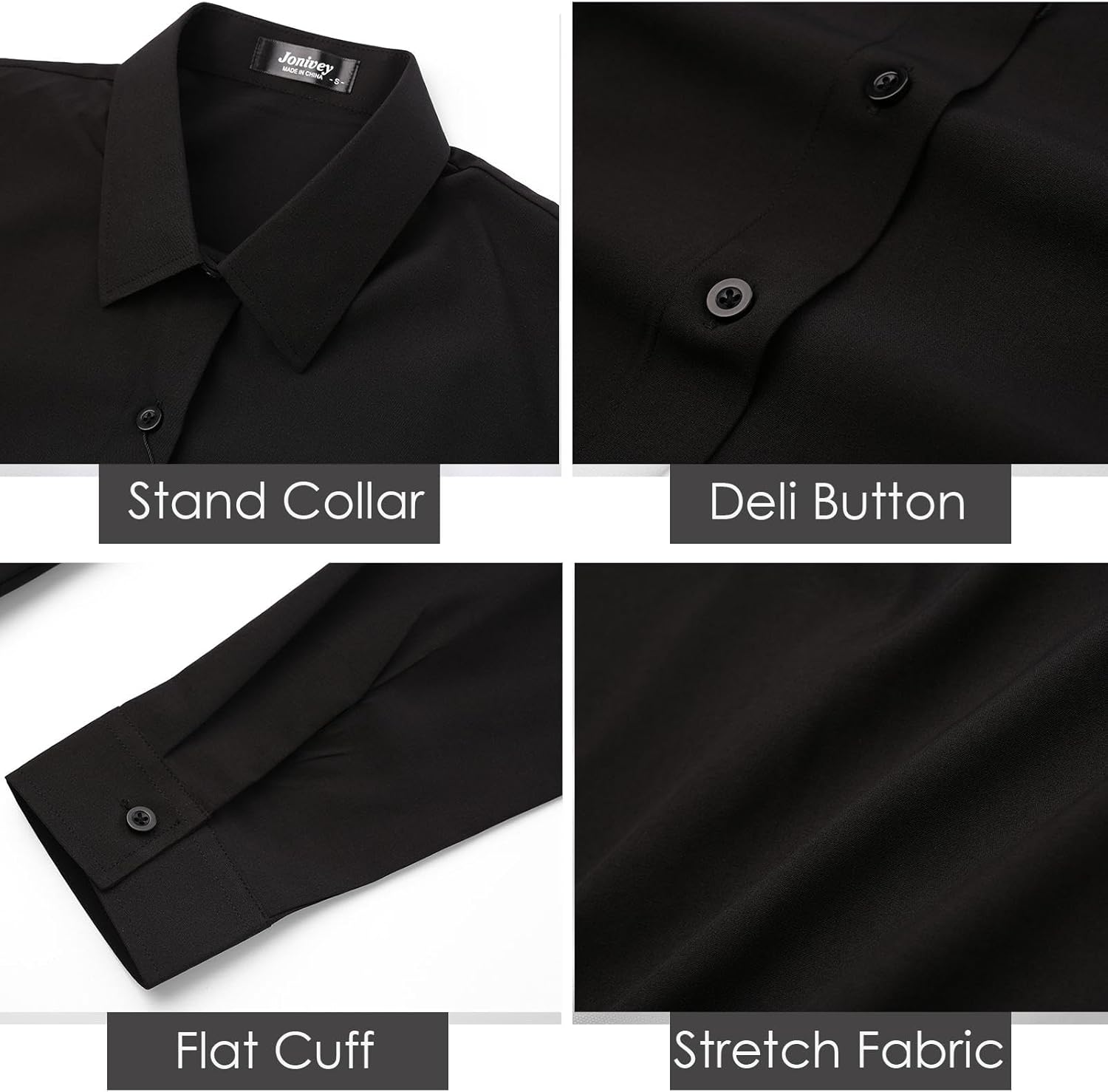 jonivey Womens Stretch Button Down Long Sleeve Shirt Soft Basic Wrinkle Free Work Business Formal Casual Blouse - Image 5