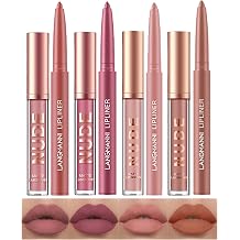 LANGMANNI 4pcs Matte Lipstick with Lipliners Durable Makeup Set,Long-Lasting Non-Stick Cup Not Fade Waterproof Pigmented Velvet Lipgloss Kit Beauty Cosmetics Makeup Gift for Girls(#1+2+8+11)