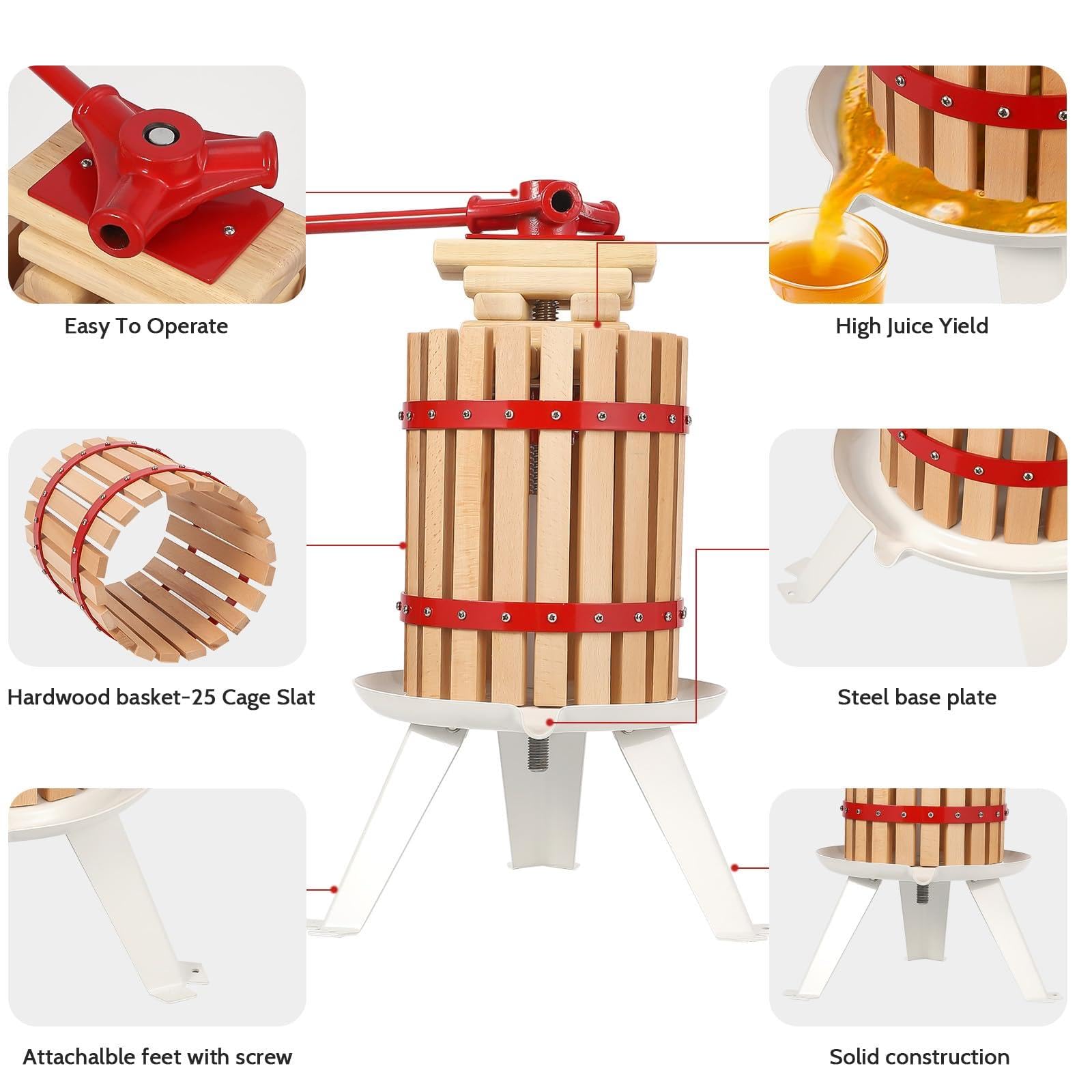 Garvee Torchio Manuale per Vino e Frutta 6 l (1,6 Gal)