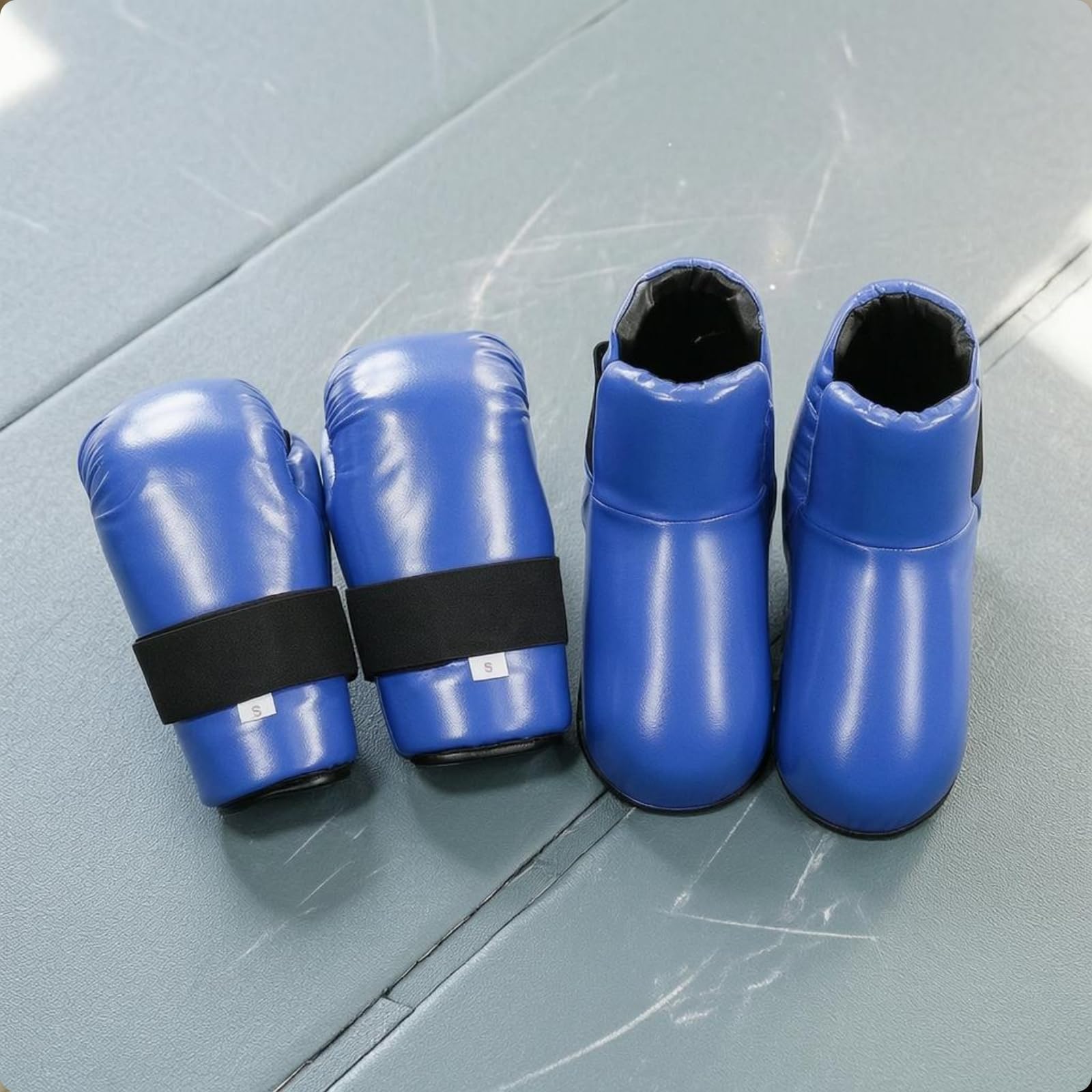 perfeclan 1 Par de Guantes de Entrenamiento para Niños Guantes Protector Mano Botas Protector Pie Equipo Taekwondo con Cierres de Gancho y Bucle Amplios Ajuste