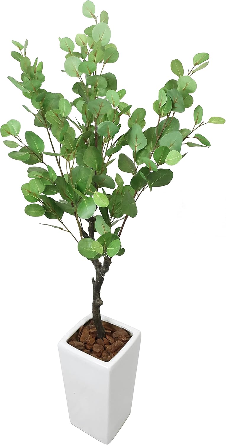 神戸花物語 フェイクグリーン リアルユーカリ 130cm 鉢植 白鉢 観葉植物 造花 Ct触媒 神戸花物語 フェイクグリーン リアルユーカリ 130cm 鉢植 白鉢 観葉植物 造花 Ct触媒