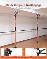 Vista 5 de VEVOR Varilla de soporte para gato de gabinete, paquete de 2, varilla telescópica de acero de soporte rápido de 45.7 a 114.2 pulgadas, sistema