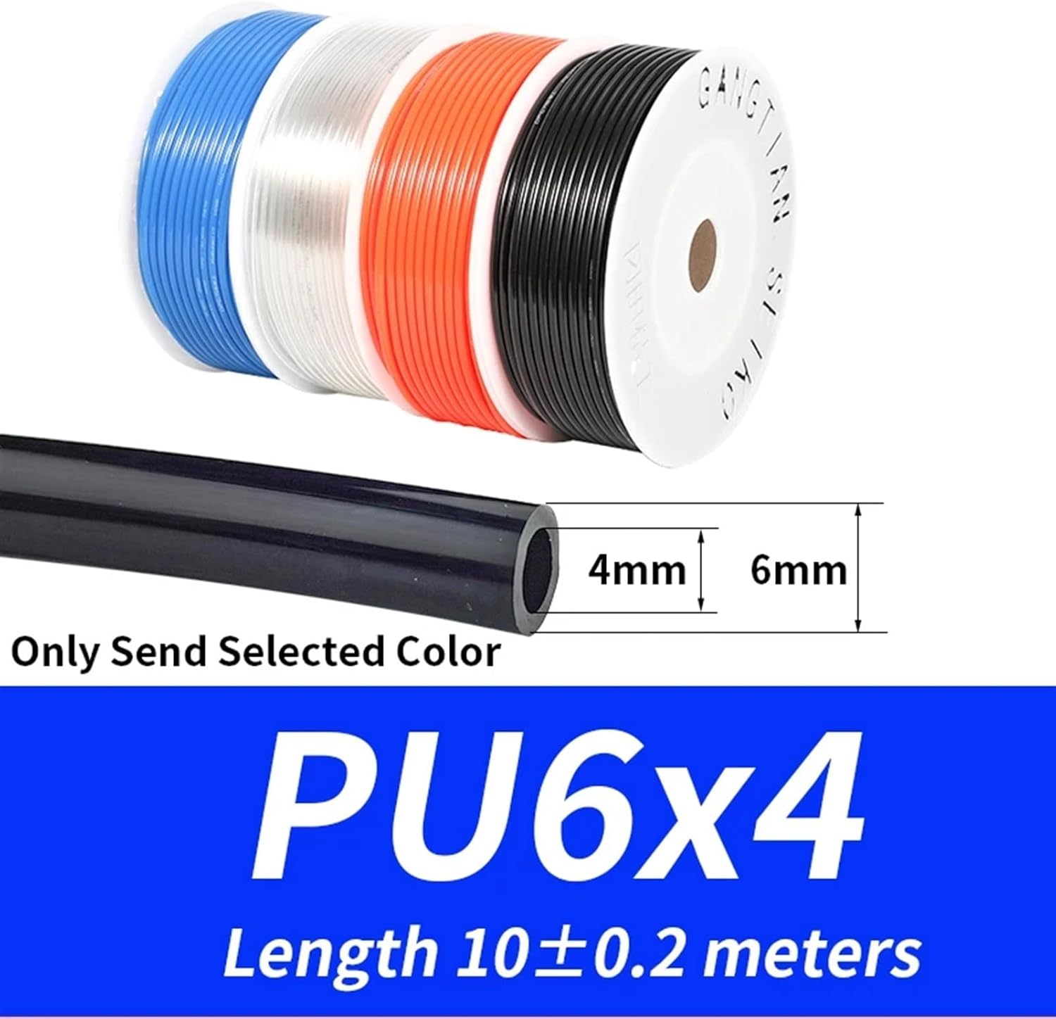 10 Meter Hhigh Pressure Hoses Air Pneumatic Tube Pipe For Compressor Air Hose Tubing 4X25 6X4 8X5 10x6.5 12x8 14X10 16X12 (Color : PU6X4 10M, Size : Red)