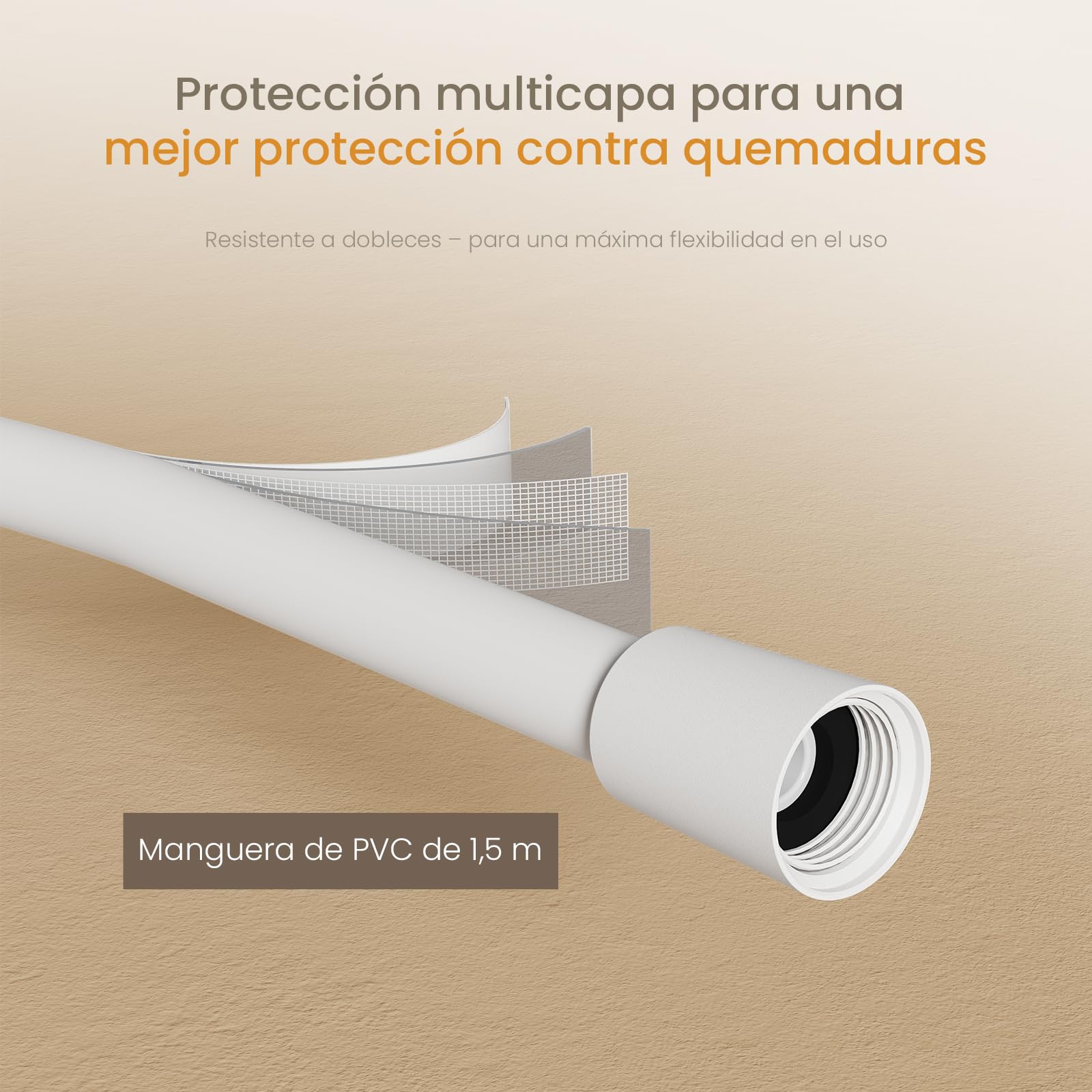 EMKE Columna de Ducha Termostática, Blanco Mate, Caudal Ajustable