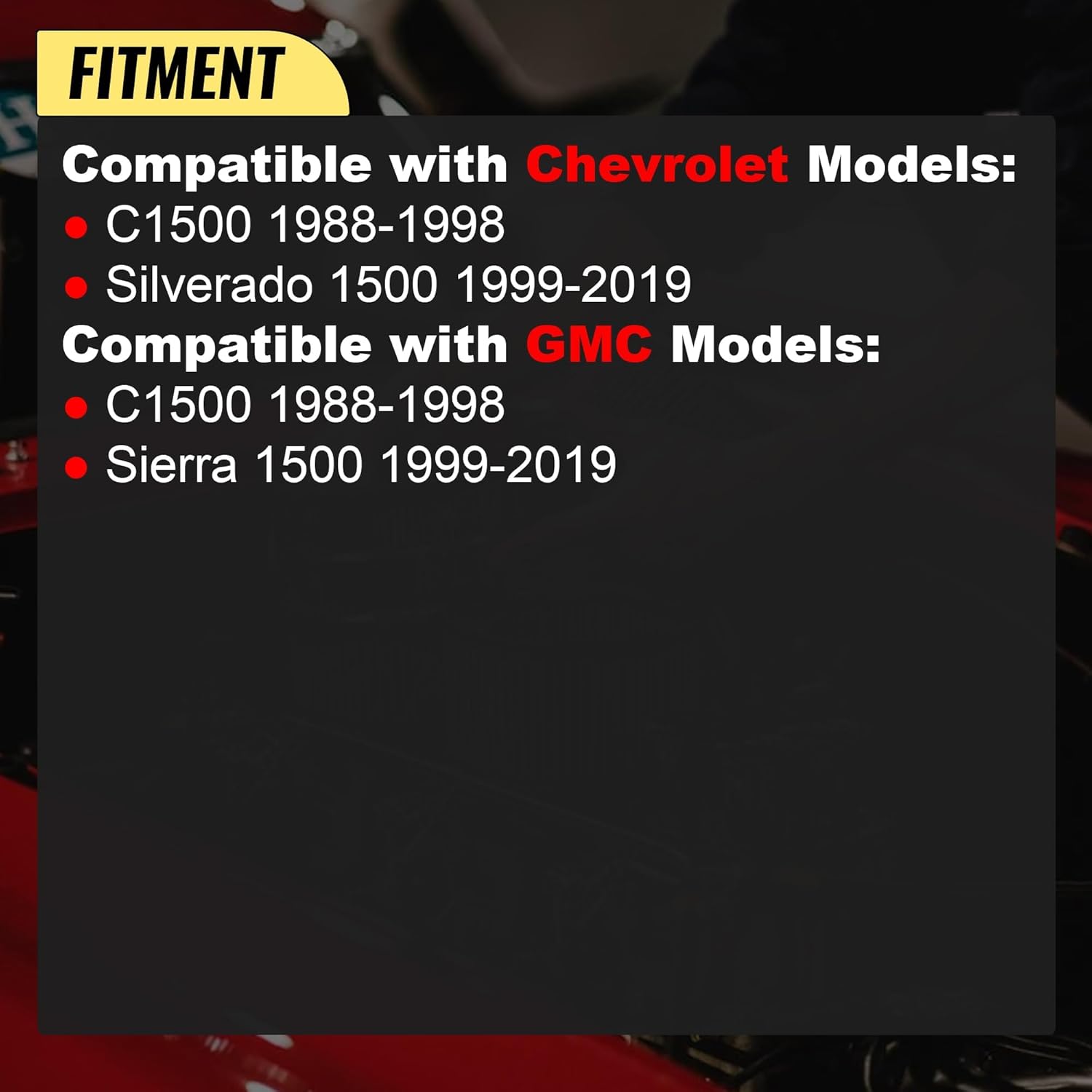 Leaf Springs 2.5" Wide 12.5" Extended Square U-Bolts with Hardware Compatible with 1988-2019 Chevy Silverado 1500 GMC C1500 Sierra 1500