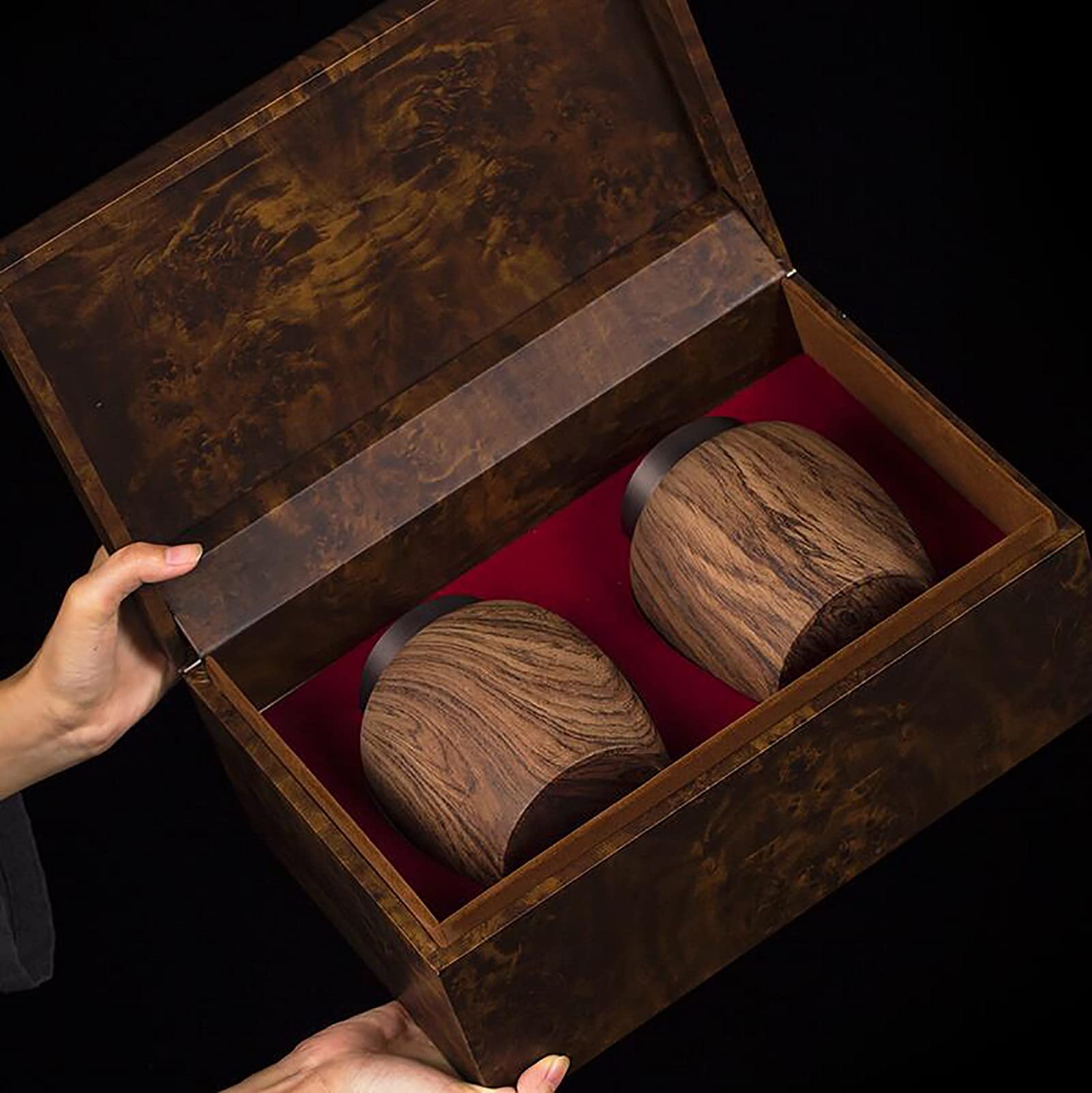 Amazon Liutian セラミックティー缶 包装箱 創造的な木製の穀物密封缶 家庭用収納箱 ハイエンドの空のギフトボックス 保存容器 キャニスター オンライン通販