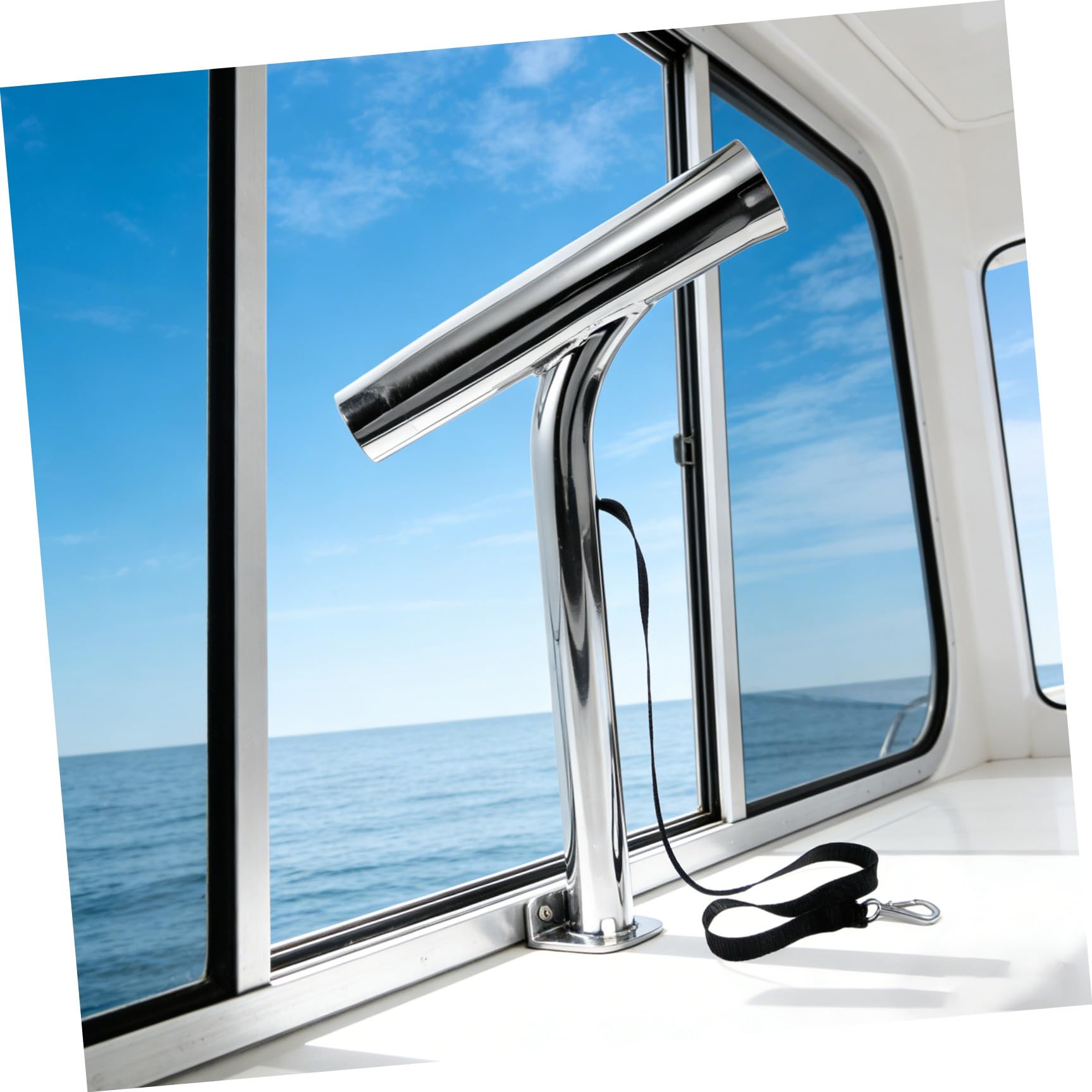 MERRYHAPY Portacanne da Pesca in Acciaio Inossidabile Resistente per Barche, Supporto Rigido Versatile per Canne da Pesca, per Ambienti Marini e Pontili Yacht