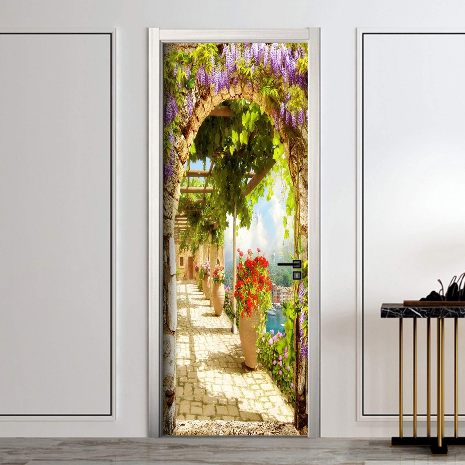 Autocollant Porte 3D Style Baroque – Sticker Vinyle Doré Décoratif (77 X 200 Cm) Pour Mur, Porte, Carrelage - 12