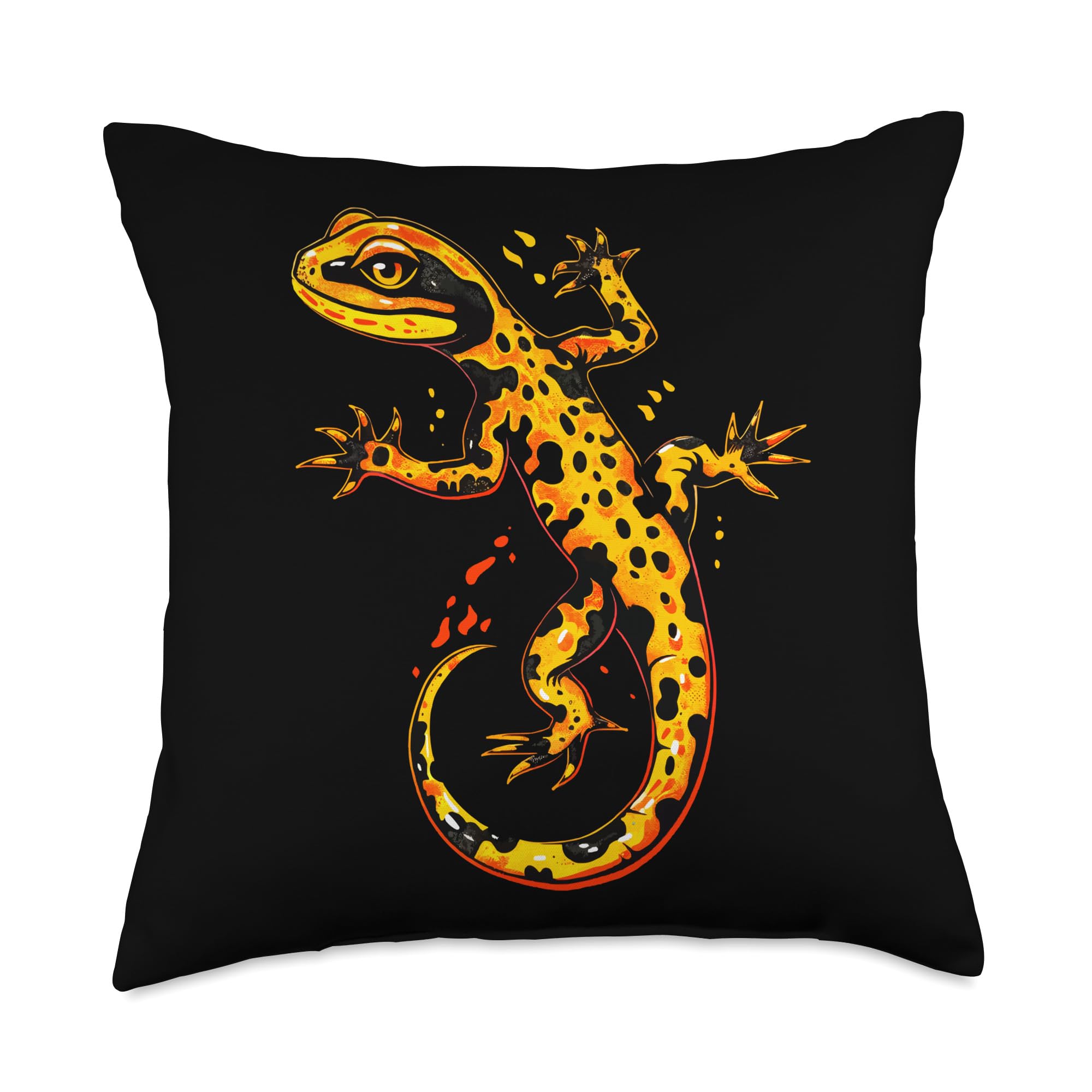 Salamander Newt Fire Salamander Cute Tailed Salamander Throw Pillow