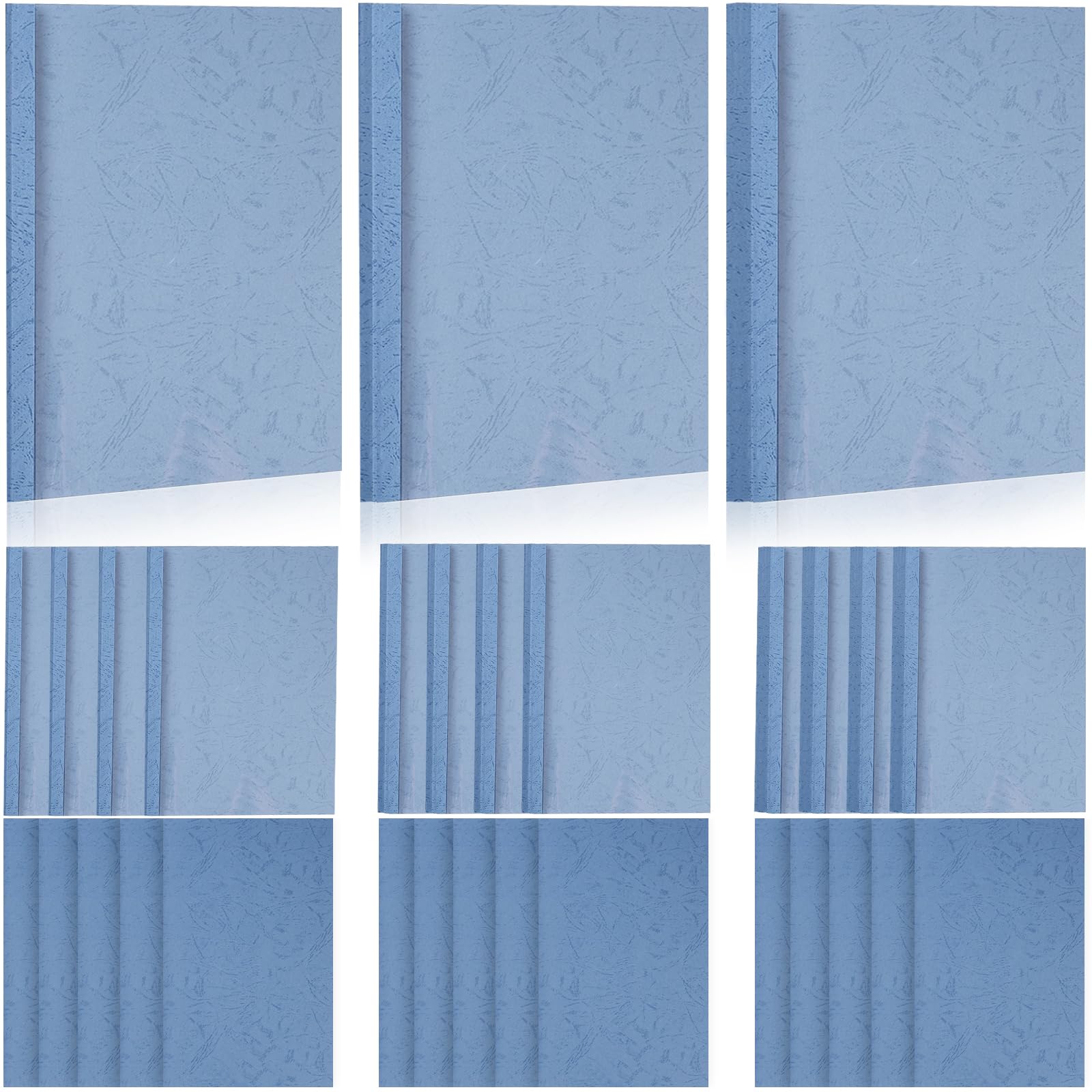 A4 PVC Thermal Folders - 15 Sheets with Cover, 3 mm (16-25), 6 mm (36-50), 8 mm (51-70) - Blue