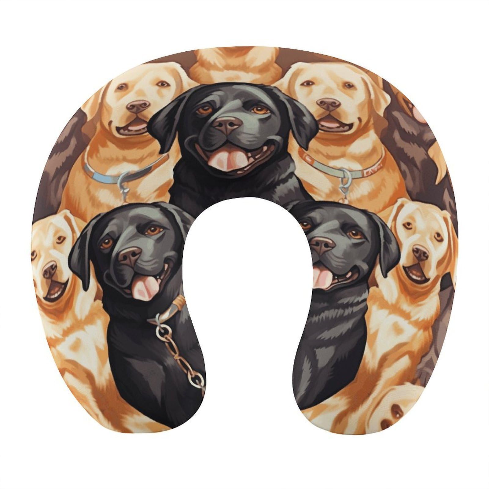 MUSM Labrador Retriever Dogs Travel Pillow for Sleeping Comfortable Portable U Shaped Pillows for Airplane Car Train Lightweight Memory Foam Neck Pillow for Home Office Travelling