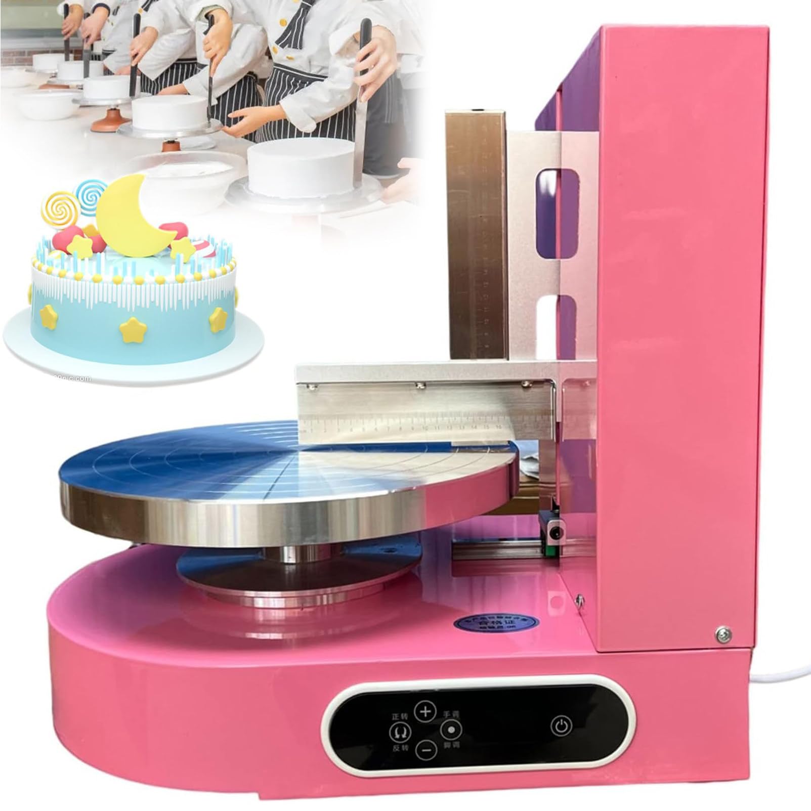 Máquina de decoración de tartas, revestimiento, alisado y raspado para pasteles de 4 a 12 pulgadas, herramienta para untar crema de mantequilla