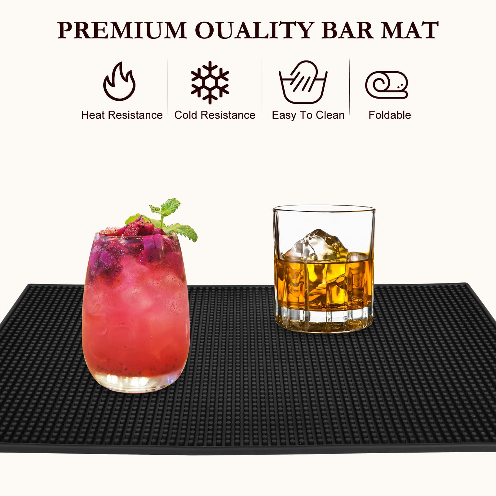 6 tappetini da bar, tappetini da bar per piano di lavoro, 45 x 30 cm, tappetini da bar per baristi, tappetini da bar per piano di lavoro, antiscivolo, impermeabili, resistenti e flessibili