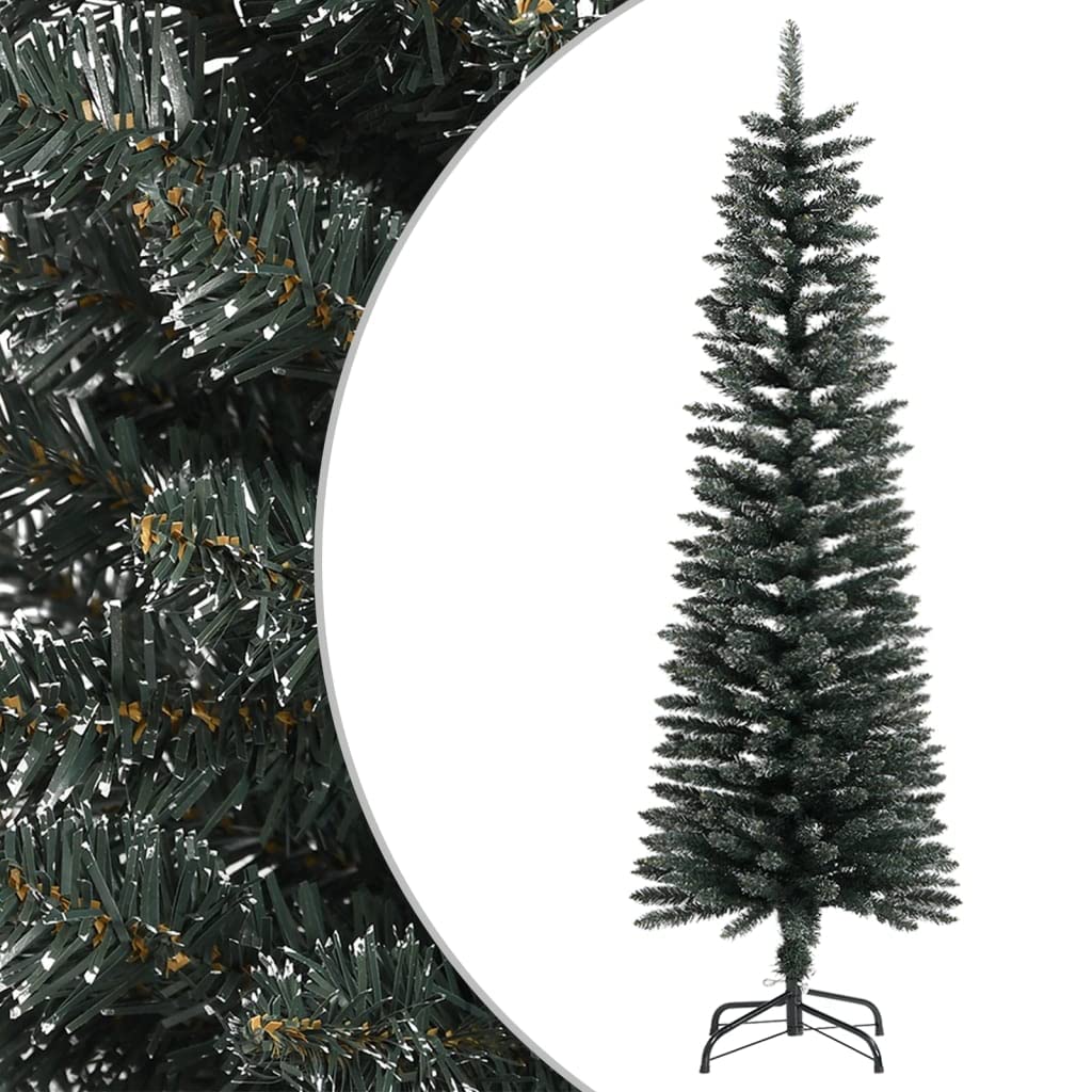 Albero Di Natale Con Luci,Albero Di Natale Foltoalbero Di Natale Artificiale Sottile Con Base Verde 150 Cm Pvc Adatto Per Ingresso, Festa, Cortile, Giardino, Hotel, Negozio