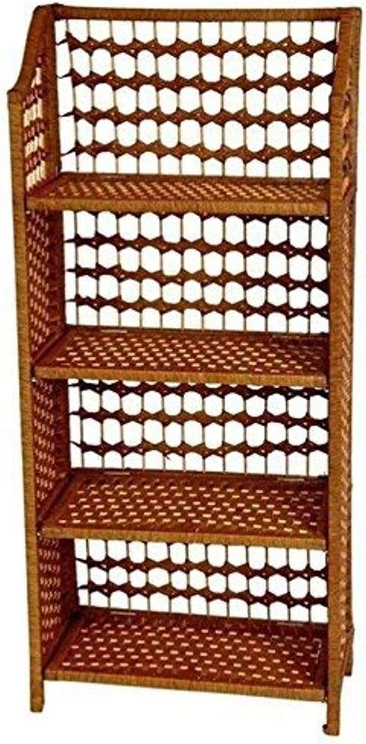 Oriental Furniture 43" Natural Fiber Shelving Unit - Honey