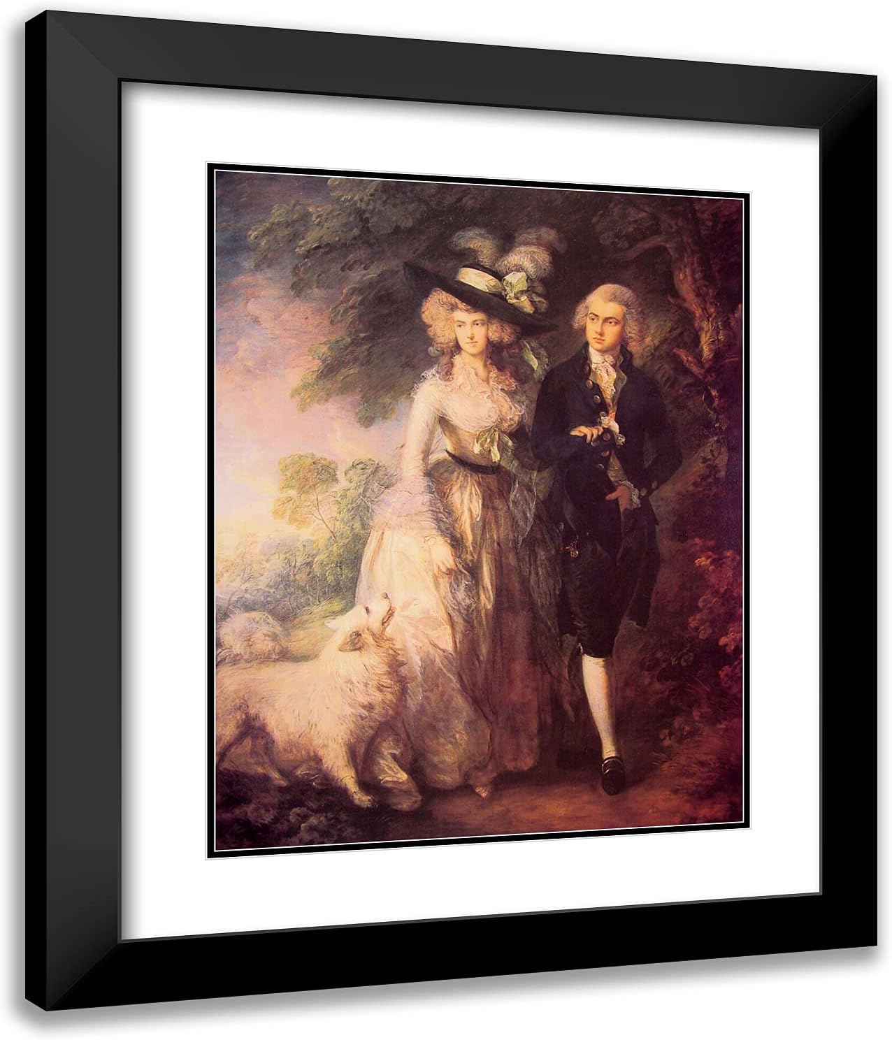 ArtDirect Gainsborough, Thomas 20x24 Gold Ornate Framed Art Print with Double Matting Titled: Mr. and Mrs. William Hallett