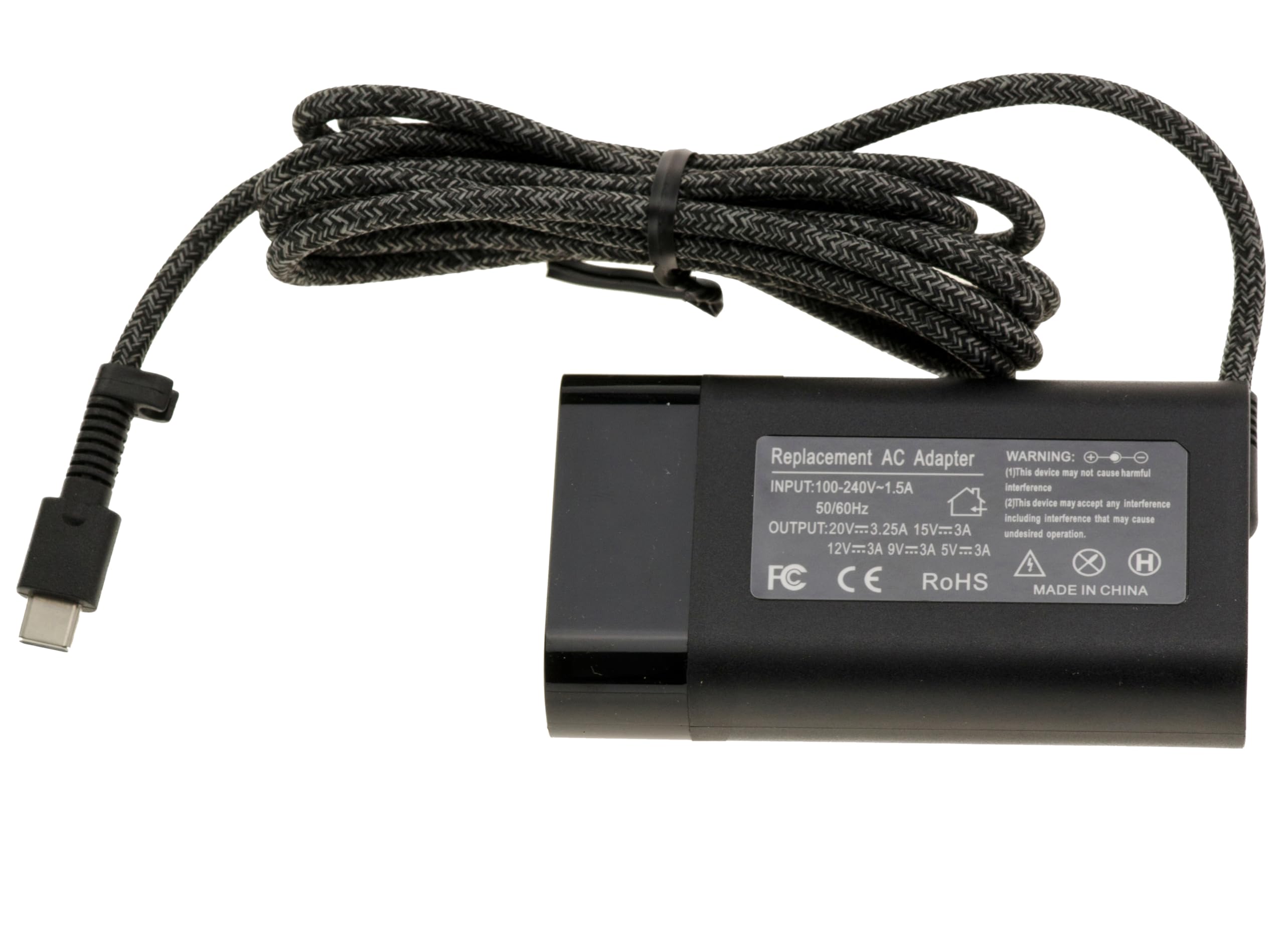 KALEA-INFORMATIQUE Zasilacz równoważny oryginalnemu, kompatybilny z laptopami HP – wtyczka USB C, moc 65 W i możliwe wyjścia: 20 V 3,25 A lub 15 V 3 A lub 12 V 3 A lub 9 V 3 A lub 5 V 3 A