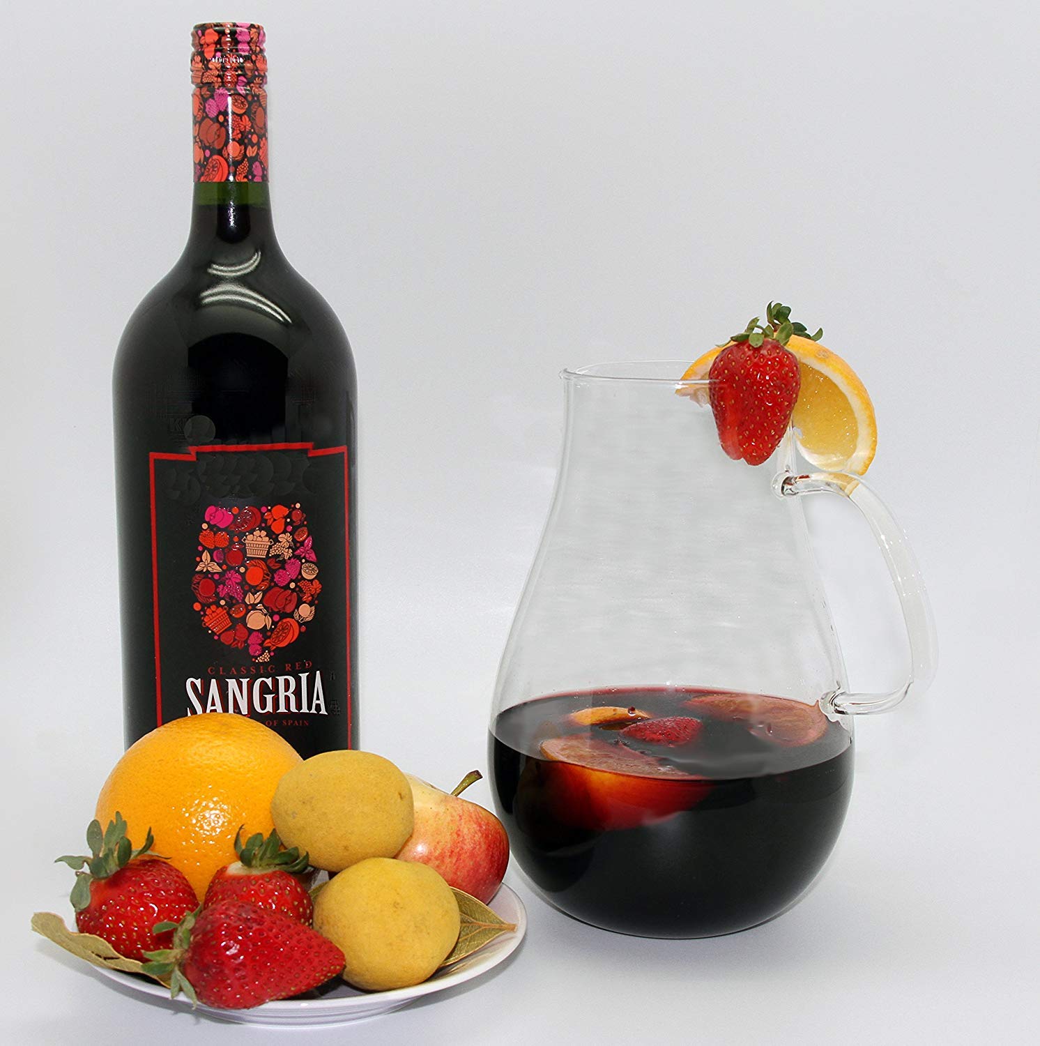 Jarra de agua de vidrio de 64 oz con jarra de galón de tapa con tapas-jarras para jugo-vidrio borosilicato