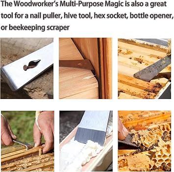 Woodworker's Multi-Purpose Magic, Stainless Steel Pry Bar Scraper Set, Woodworker's Multi-Purpose Magic Tool, Mini Pry Bar Scraper Tool for Pull, Pry and Scrape (Red Silver)