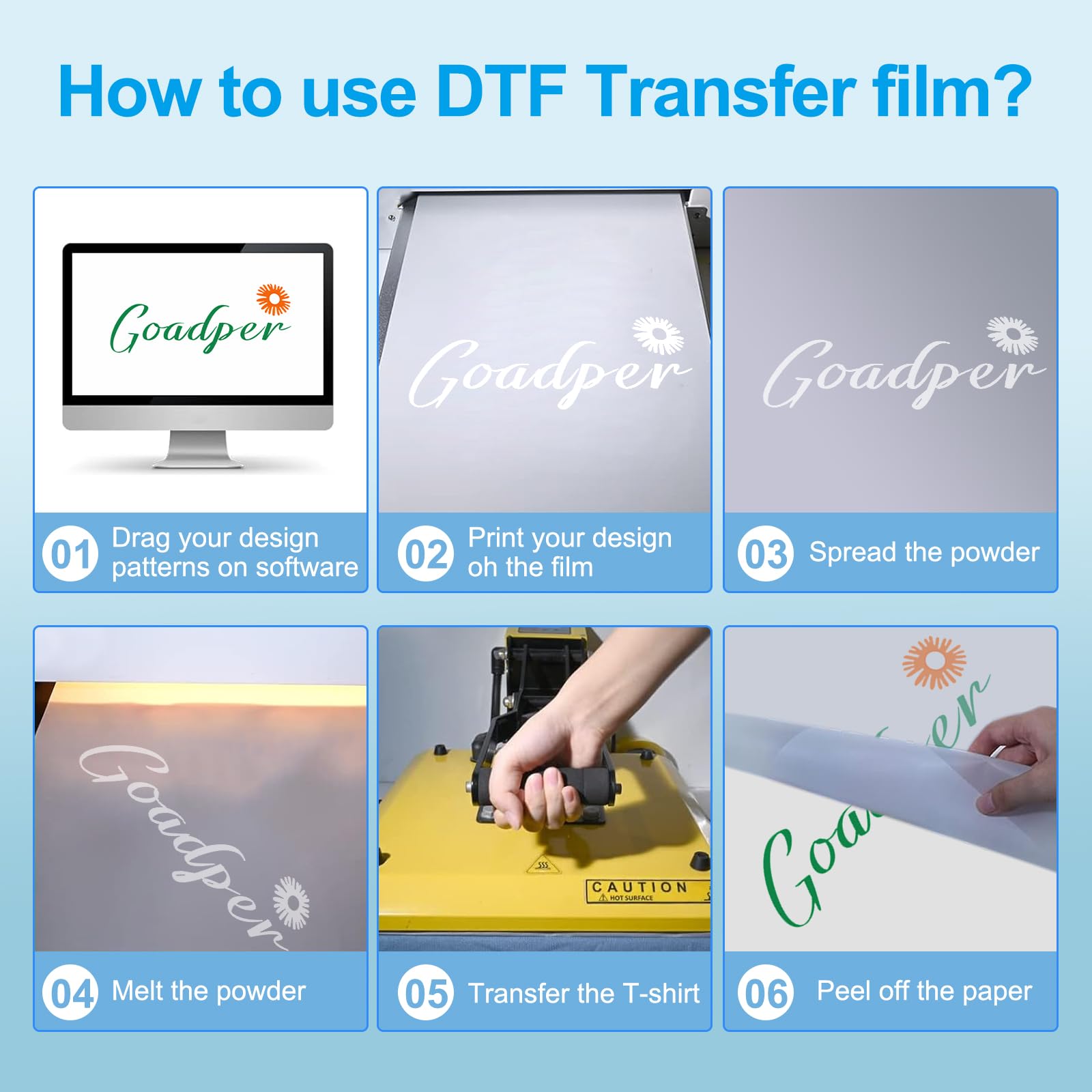DTF Rouleau de Film de Transfert 21cm x 100m Double Face Rouleau de Film de Transfert DTF Transfert Thermique Pet Film pour Sublimation pour epson Imprimantes Compatible pour T-Shirts,Sacs & Textiles
