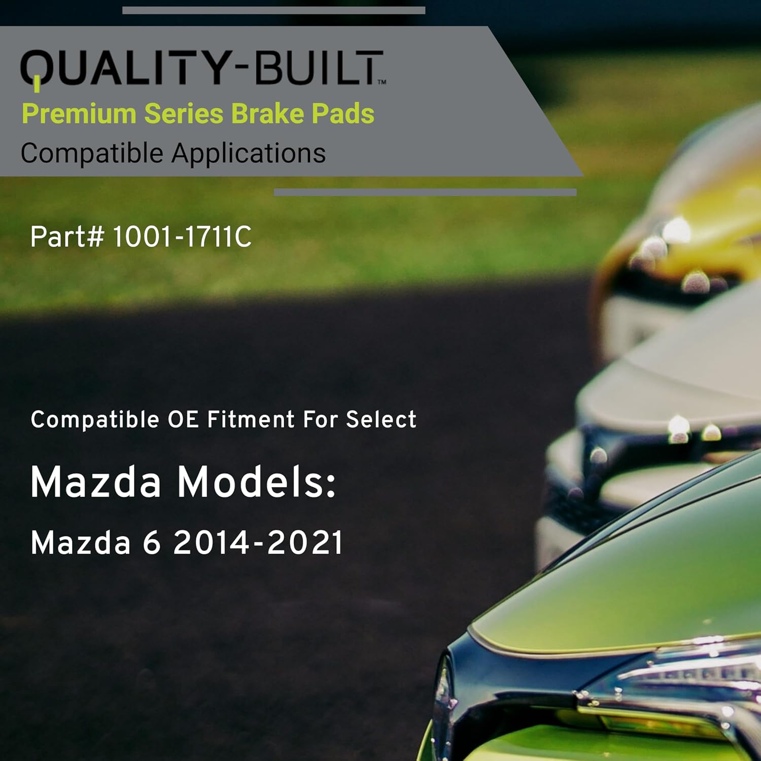 QUALITY-BUILT Front Ceramic Brake Pads, Premium 1001-1711C, Compatible with 2014-2021 Mazda 6