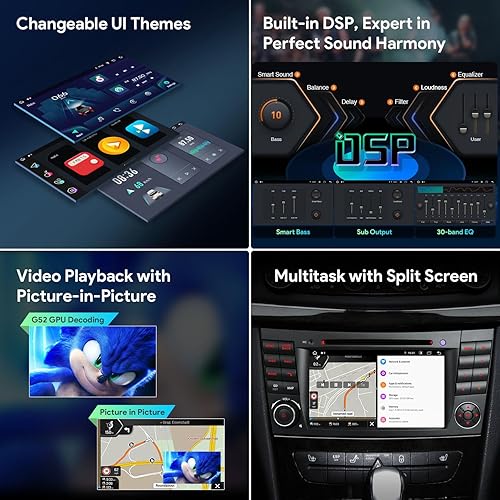 Miniatura 5 de XTRONS Estéreo de coche para Mercedes Benz W211 W219, Android 12 Octa Core 4GB+64GB Radio de coche reproductor de DVD, 7 pulgadas IPS pantalla