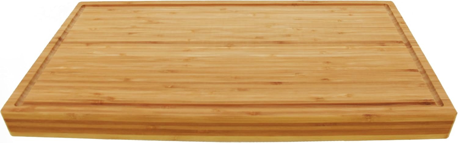 BambooMN Brand - Heavy Duty Premium Bamboo Cutting Board - 19.8" x 10.2" x 1.5" - 1 Piece