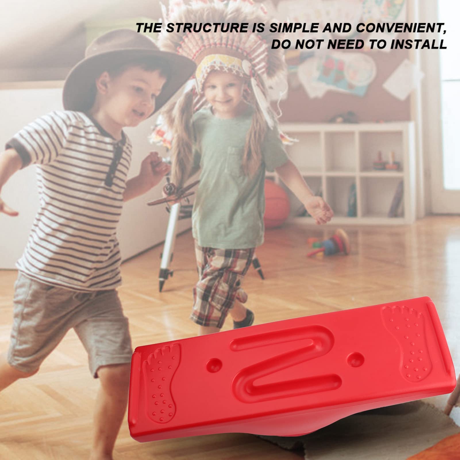 Hidyliu Tabla de Equilibrio para Niños, Juguete de Entrenamiento Sensorial con Bolas Rodantes, Reconocimiento de Color, Tabla de Equilibrio de Material PE para Niños Juegos en Interiores
