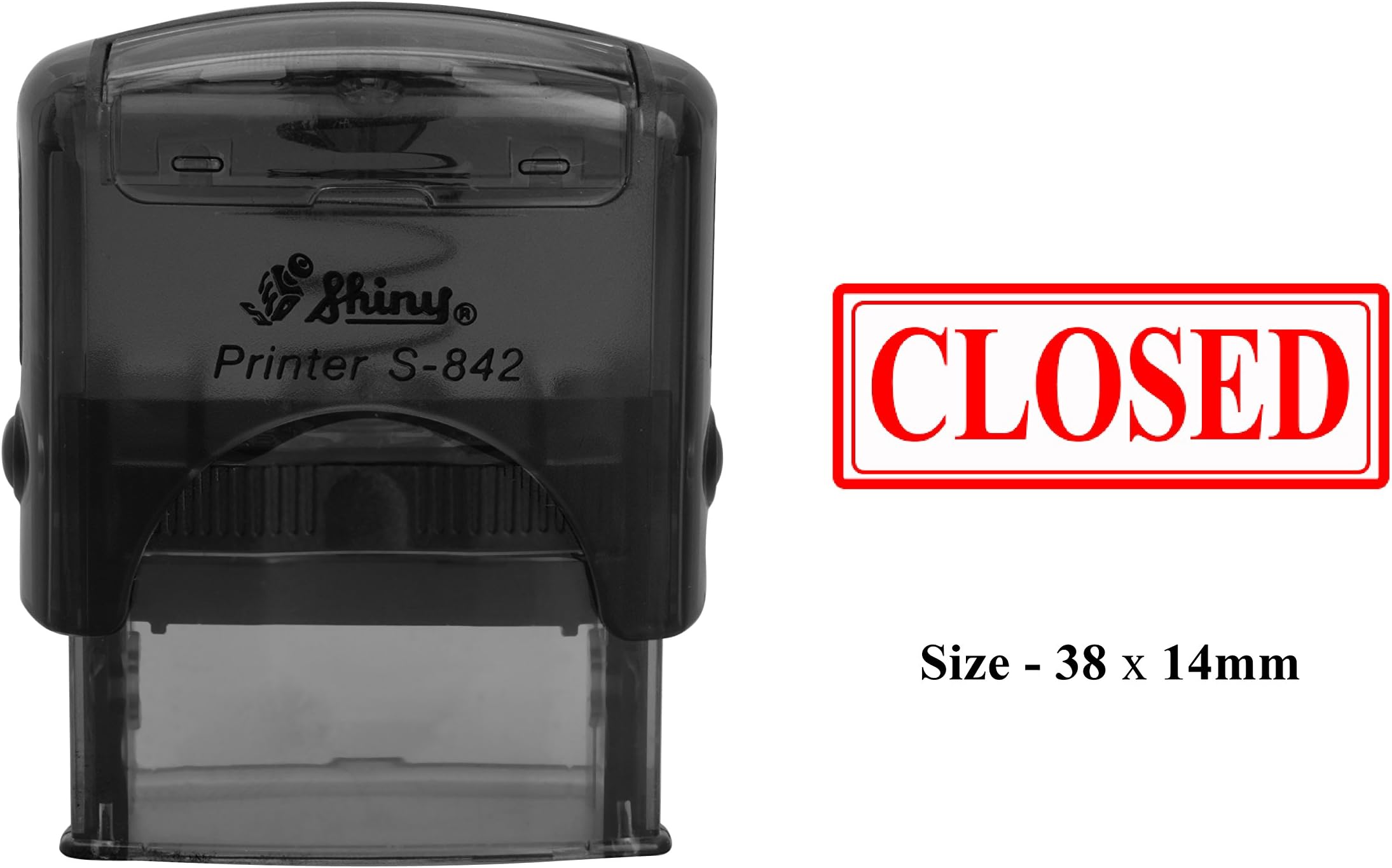 Closed Plastic Stamp Clear Print for Office Use Shiny S-842 Self-Inking Stamp