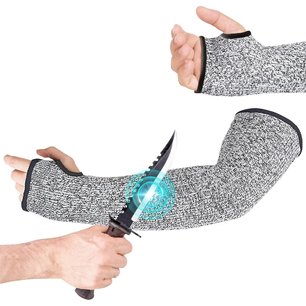 Sponsored Ad - Serplex® 1PC Safety Arm Sleeve - 17.7'' Single Arm Safety Sleeve with Thumb Hole - Cut-resistant HPPE Arm Sleeve for Glass Crafts, Pet Grooming, Metalworking