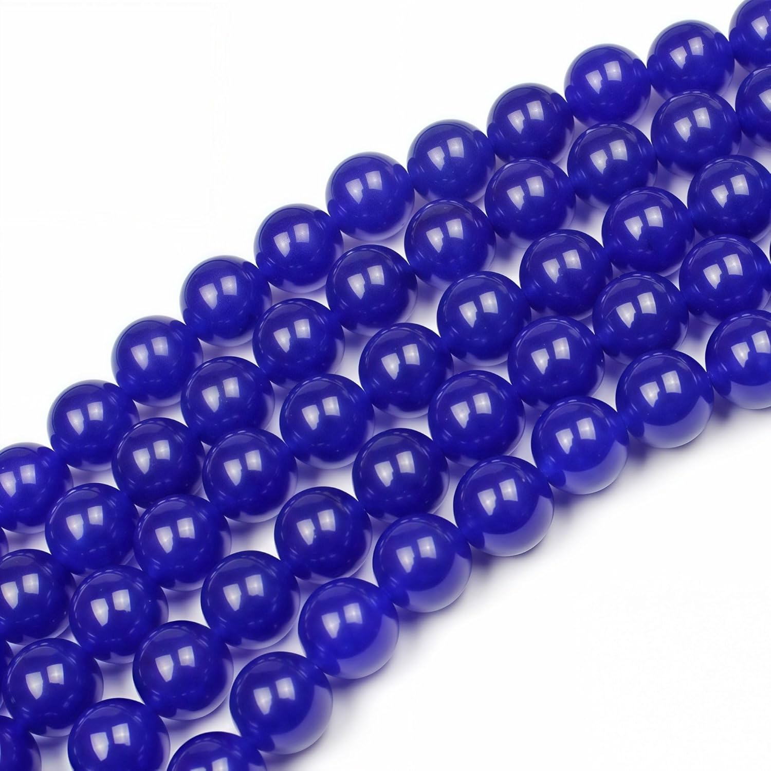 MJDCB Natural Stone Beads Sapphire Jade Round Loose Beads for Jewelry Making DIY Bracelet Necklace (8mm) - Image 4