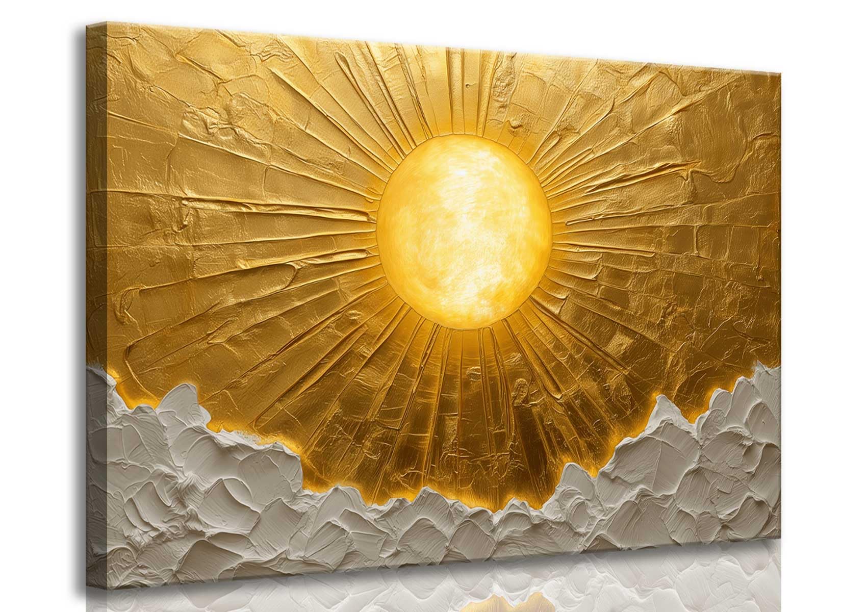 Boho Sun Canvas Wall Art Bohemia Minimalism Golden Abstract Sunrise Sunset Modern Luxury Painting Picture Wall Decor Poster Print Artwork for Living Room Bedroom Office Home Decoration