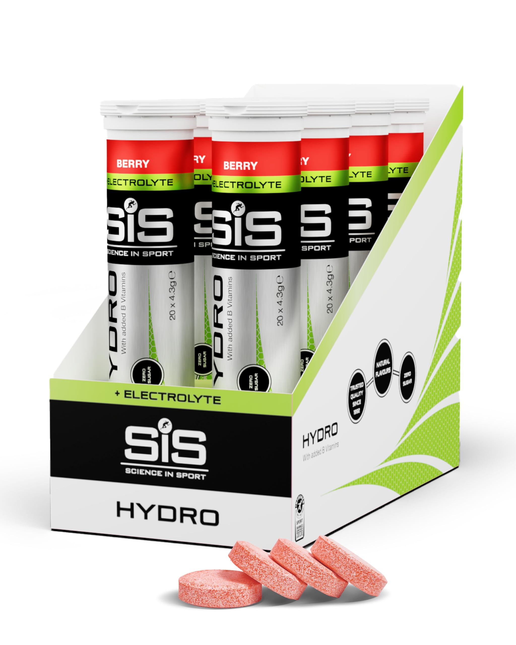 Science in Sport Hydro Electrolyte Tablets, Berry, 8 x 20 Tablets