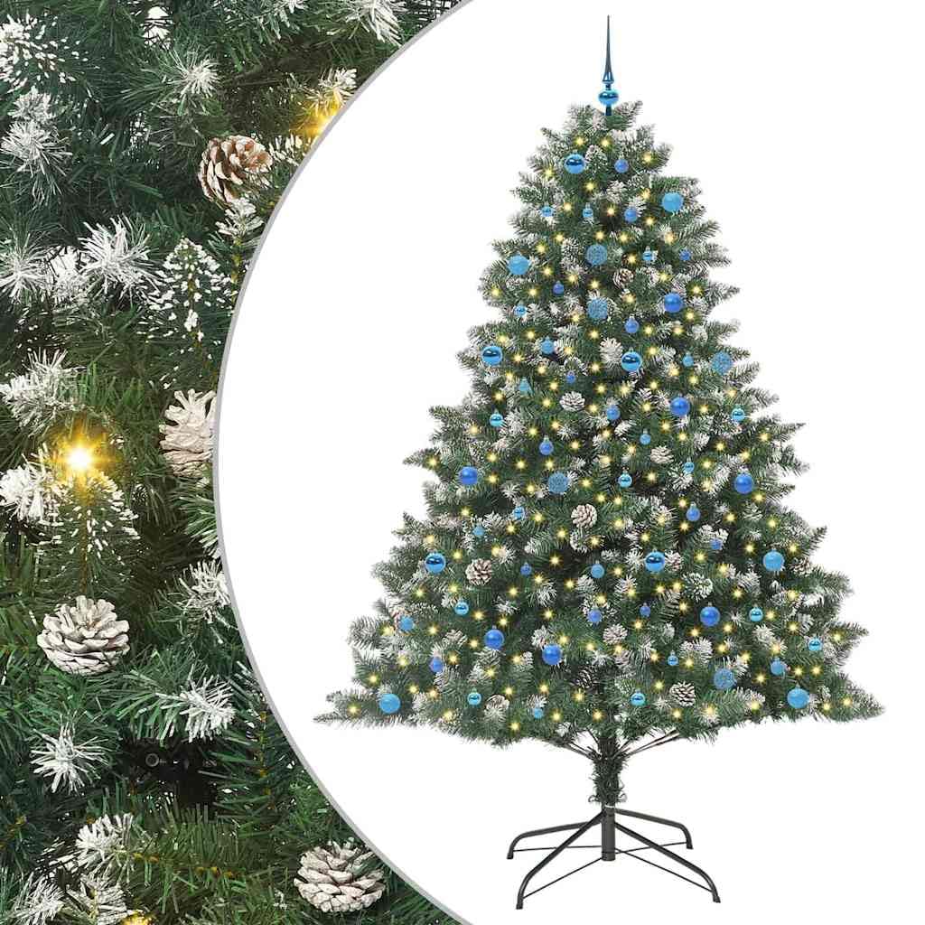 Sapin Noël Artificiel Vert 240 cm haut de gamme en acier stable et PVC dense pour bureau