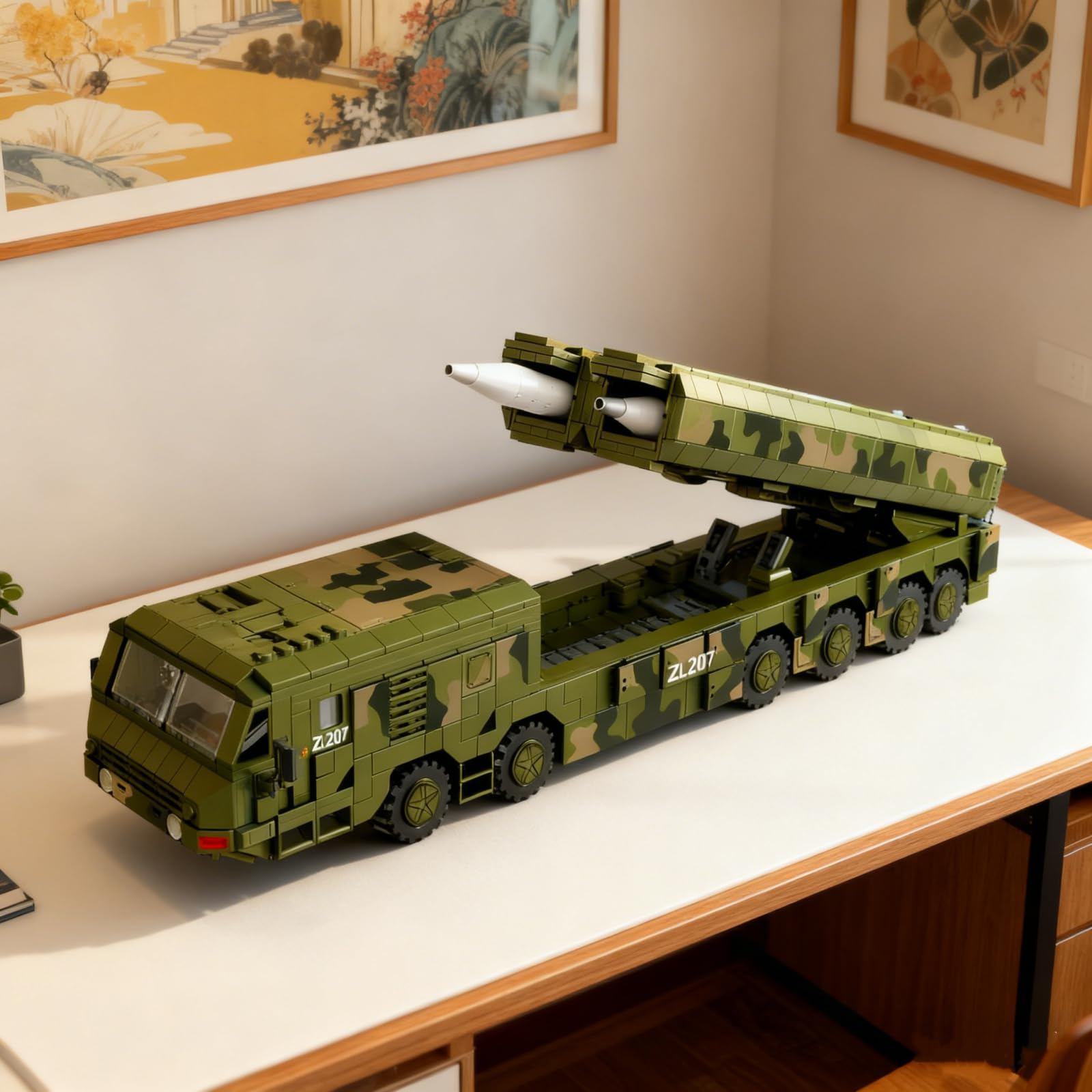 Technik Militär Panzer Klemmbausteine Set, 1336 Teile Panzerabwehr Rakete Fahrzeug Militär Bausteine, Panzer Klemmbaustiene Heim Büro Dekor Modell, Geschenk für Militärbegeisterte