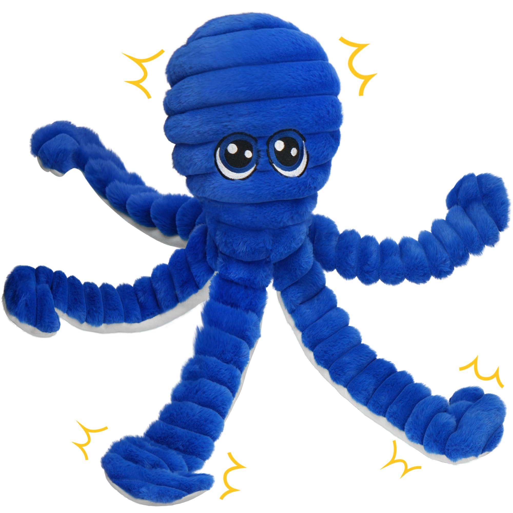 Prime Pets Squeaky Dog Toys for Large Dogs, 27” Extra Large Octopus Dog Toy to Keep Them Busy, Interactive Plush Chew Toy for Small Medium Large Dogs, Tug of War Pet Toys, Blue