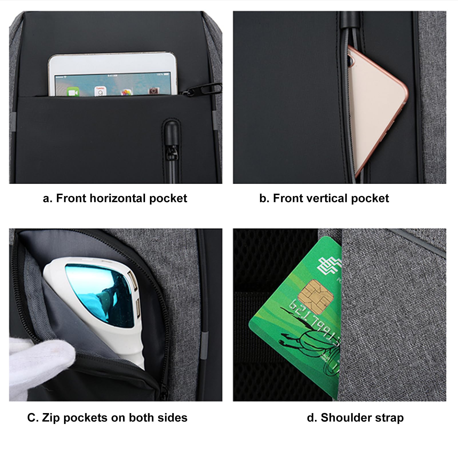 docooler Zaino per Laptop per Borsa per Laptop da 17 Pollici con Porta USB Zaini Impermeabili alla Moda