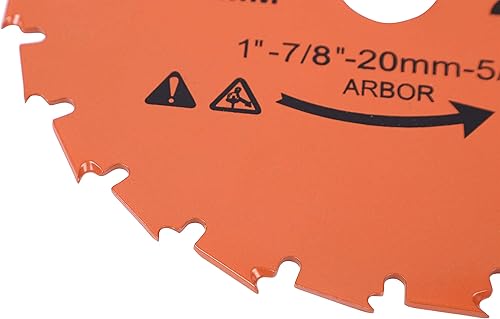 Miniatura 4 de Paquete de 2, 8", 7.874x0.079 in-24T, eje de 1" con arandela de 78"-20-58", hoja de cortador, cuchilla cortadora de cepillo, hoja de acero. Adecuado