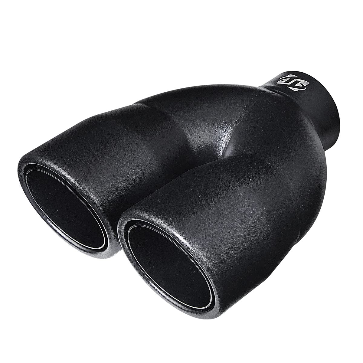Black Dual Exhaust Outlet Tip,Black Coated Stainless Steel, 2.5" Inlet | 7" Outlet x 8.5" Length, Double Wall Exhaust Muffler Tip,Weld-On Installation