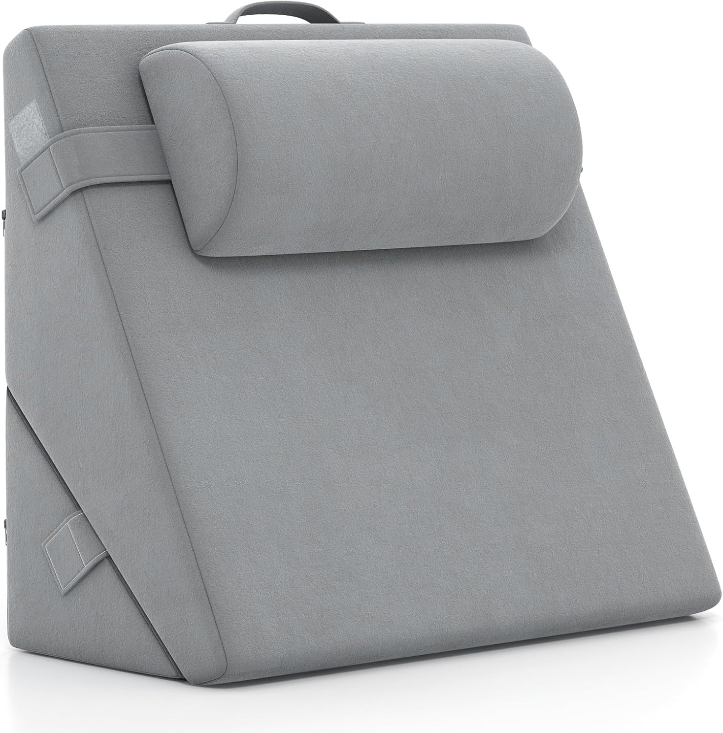 COSTWAY Bed Wedge Pillow, Folding Adjustable Memory Foam Incline Cushion System With Headrest