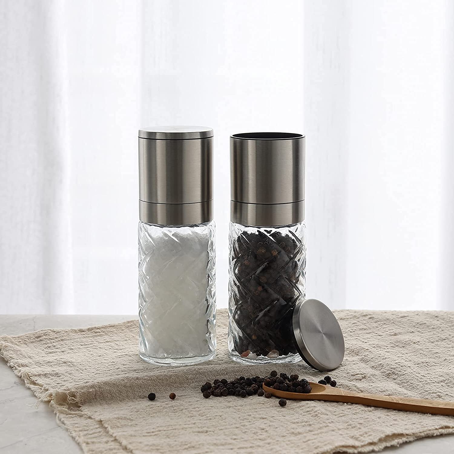 Macina Sale E Pepe Vzaahu 2 Set - Ceramica Regolabile, Acciaio Inox, Vetro Borosilicato - Foto 6