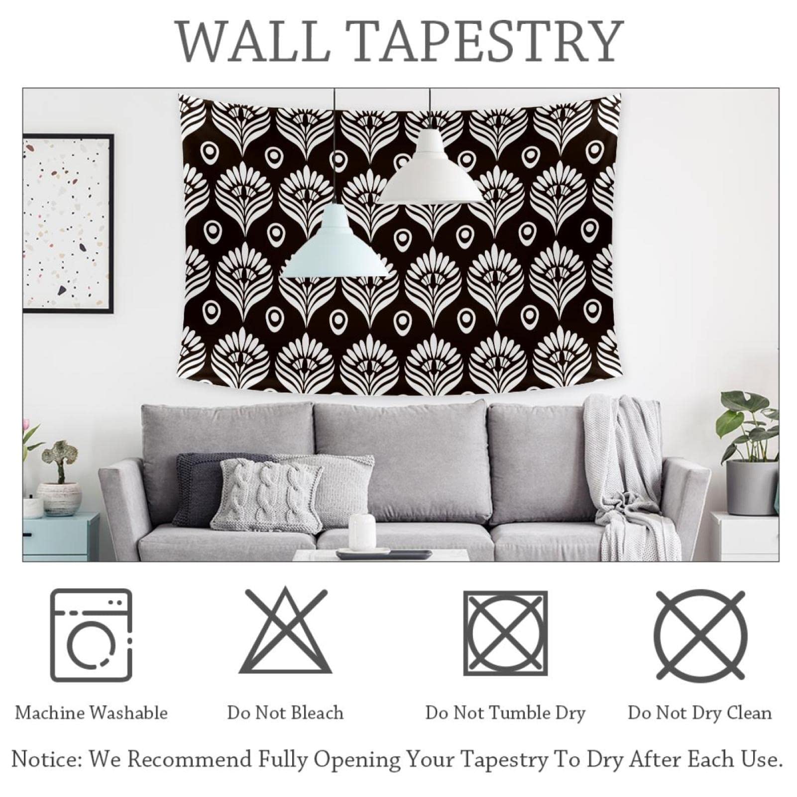 Arazzo Da Parete Extra Large Bianco E Nero Con Frasi Motivazionali, 150x130 Cm, In Poliestere, Perfetto Per Camera Da Letto O Aula